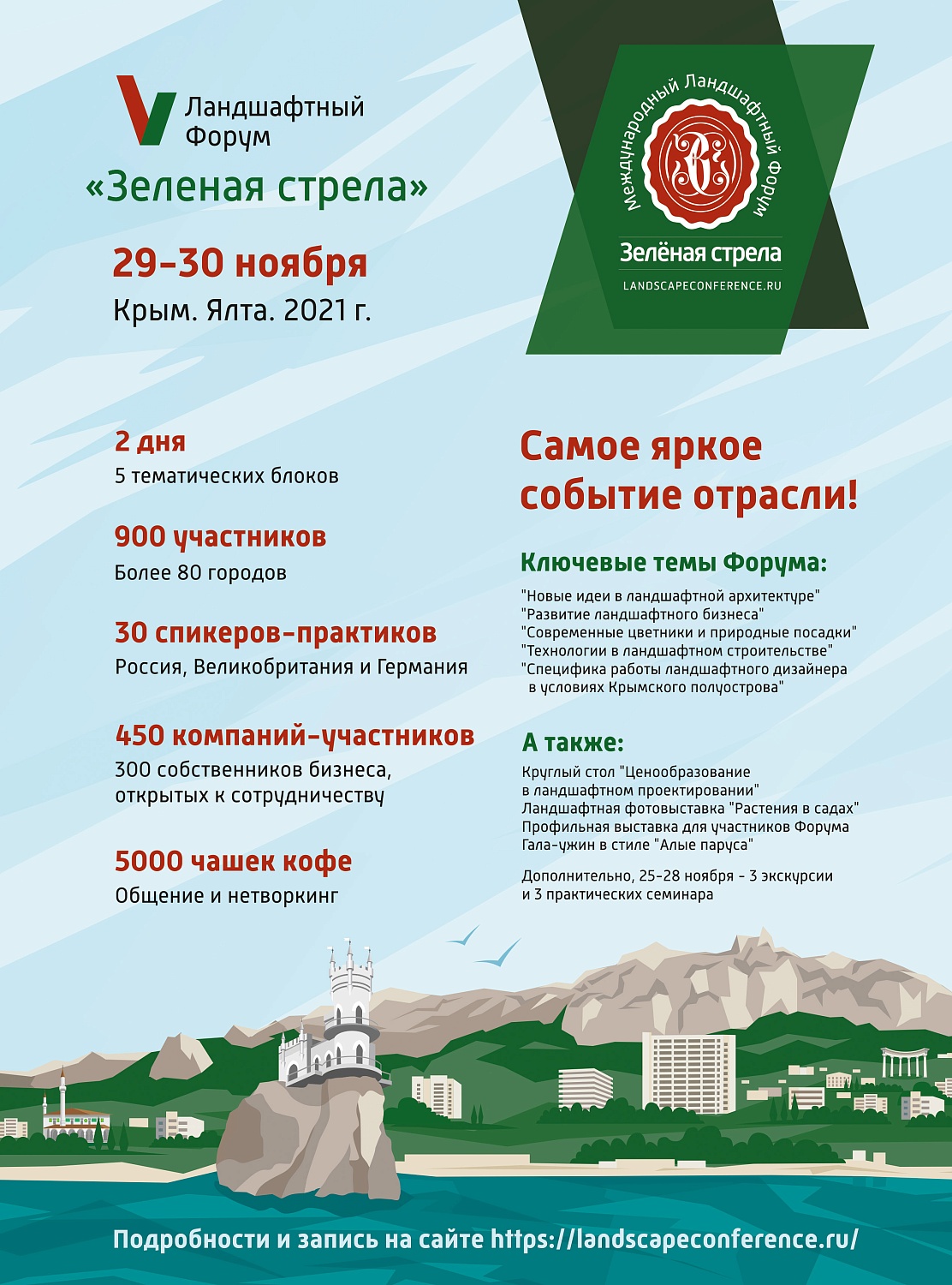 Ландшафтный форум "Зеленая стрела" 29-30 ноября Ялта, Крым